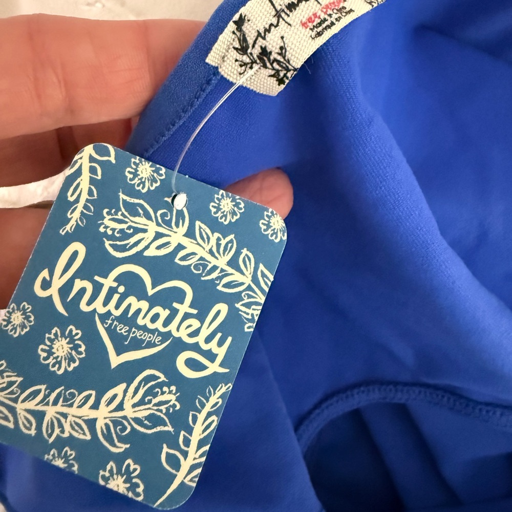 Free People Royal Blue Spaghetti Strap Bodysuit - Picture 3 of 14